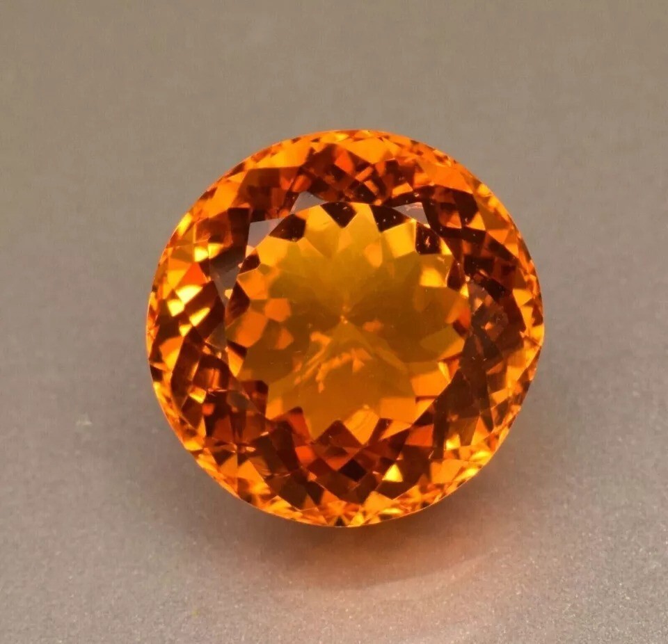 Yellow Citrine Brazilian Natural EGL Certified 100 Ct Round Cut Loose Gemstone
