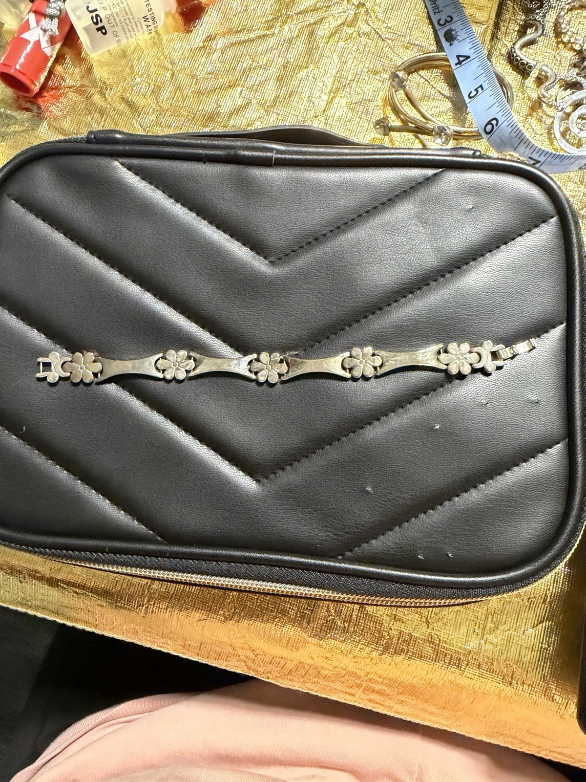 Sterling Silver 925 Flower Link Bracelet Toggle Clasp Signed 7 in No Stone 30g