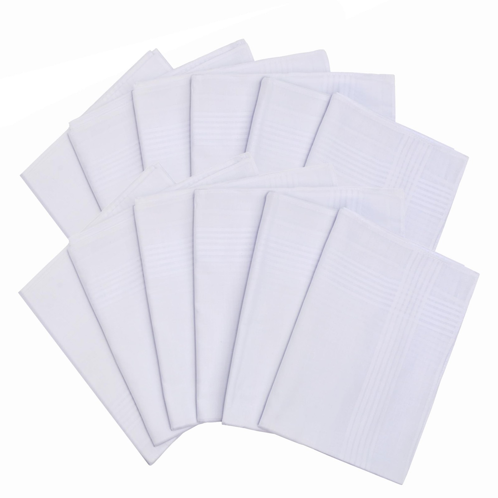 Handkerchiefs for Men Soft Pure White Cotton Hanky 6pc