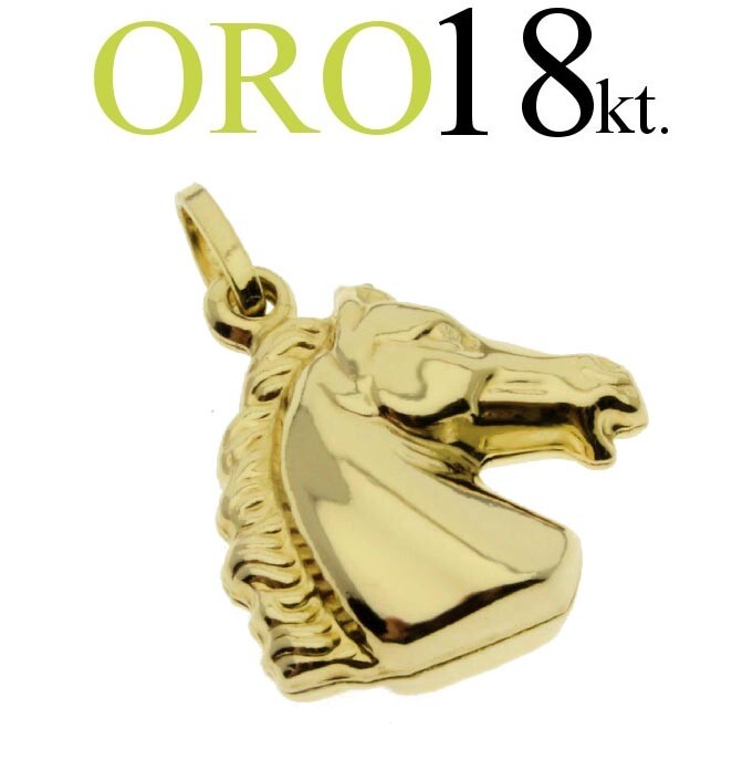 18kt gold horse head gift pendant. 750/1000 HORSE head yellow GOLD 18kt.