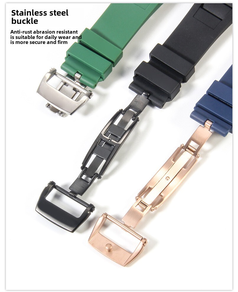 High Quality Screwed Rubber Watch Strap Fits Richard Mille Silicone Watch Bands