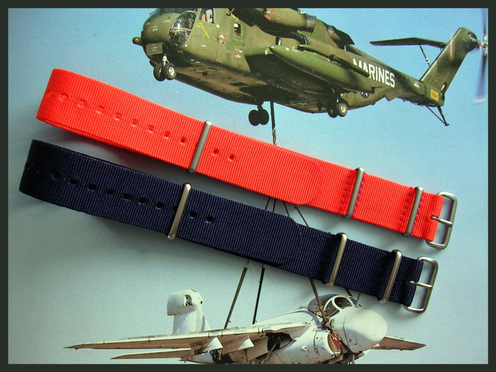 NATO watchband strap military Nylon 20mm Blue G10 2pk weekend IW SUISSE 20 22 24