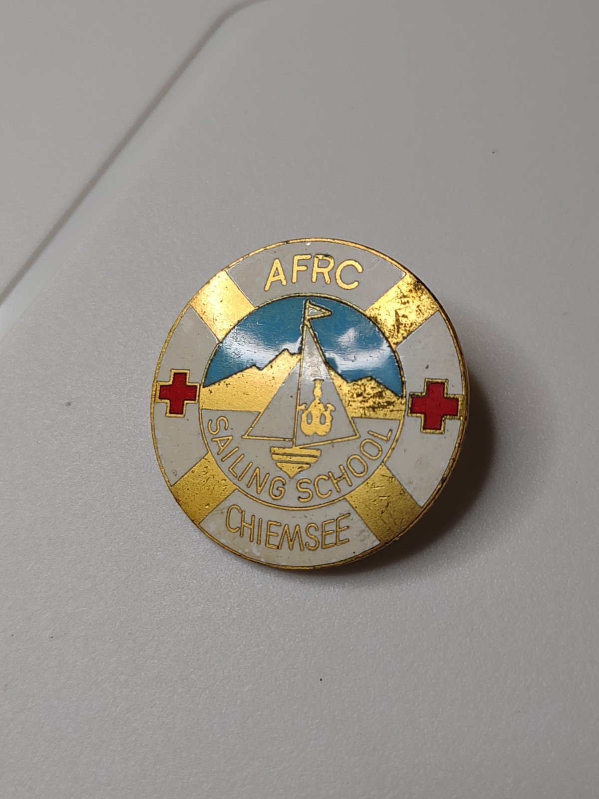 Vintage American Forces Recreation Center AFRC Sailing School Chiemsee Pin