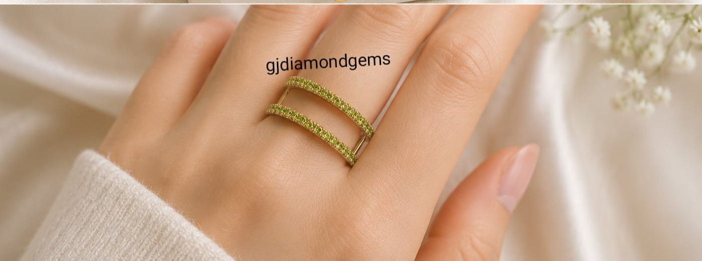 2ct Simulated Green Peridot Smart Ring 925 Silver Enhancer Ge3 & 4 Oura Guard
