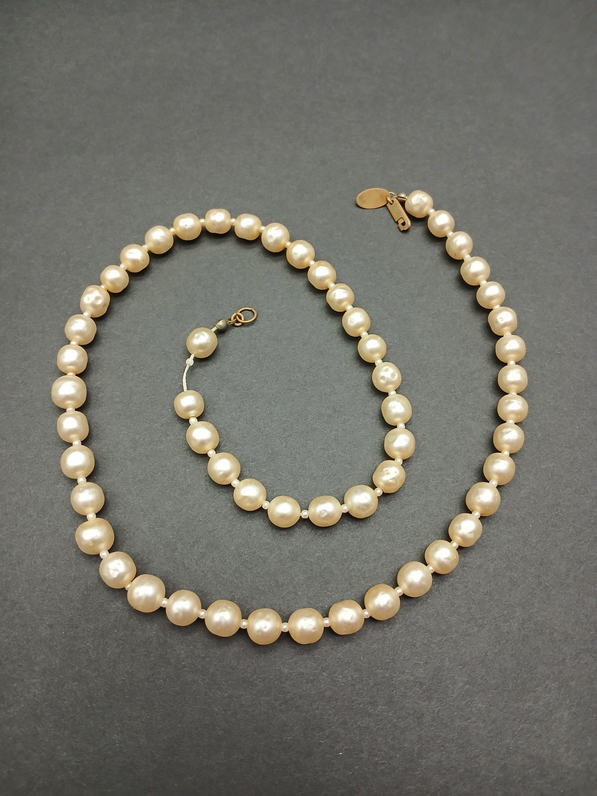Vintage 1970s To 1980s Signed Miriam Haskell Baroque Faux Pearl 23″ Necklace