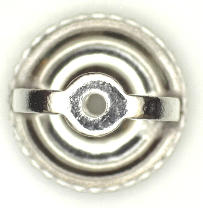 14K White Gold Round Pre-Notched Stud Earring Mount Setting Threaded 1 Piece