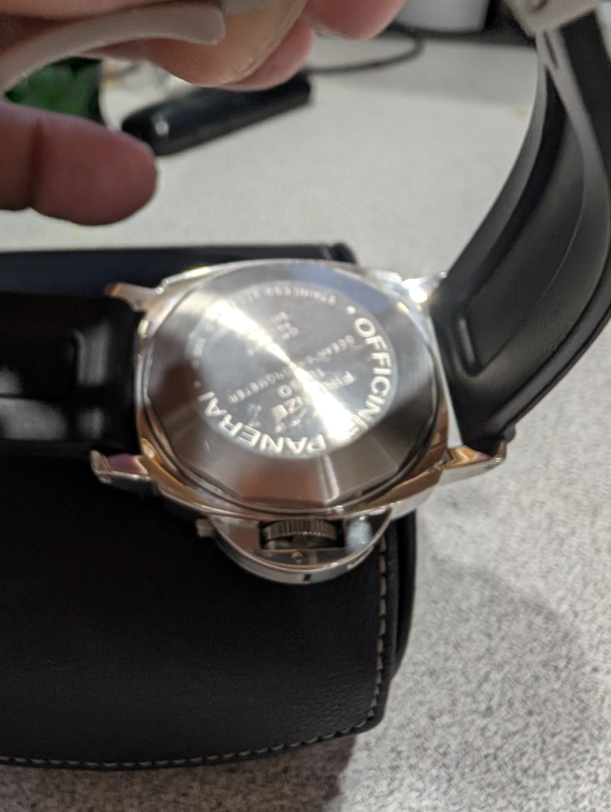 Panerai Luminor GMT 44mm Automatic Black Dial Rubber Strap w/ Box