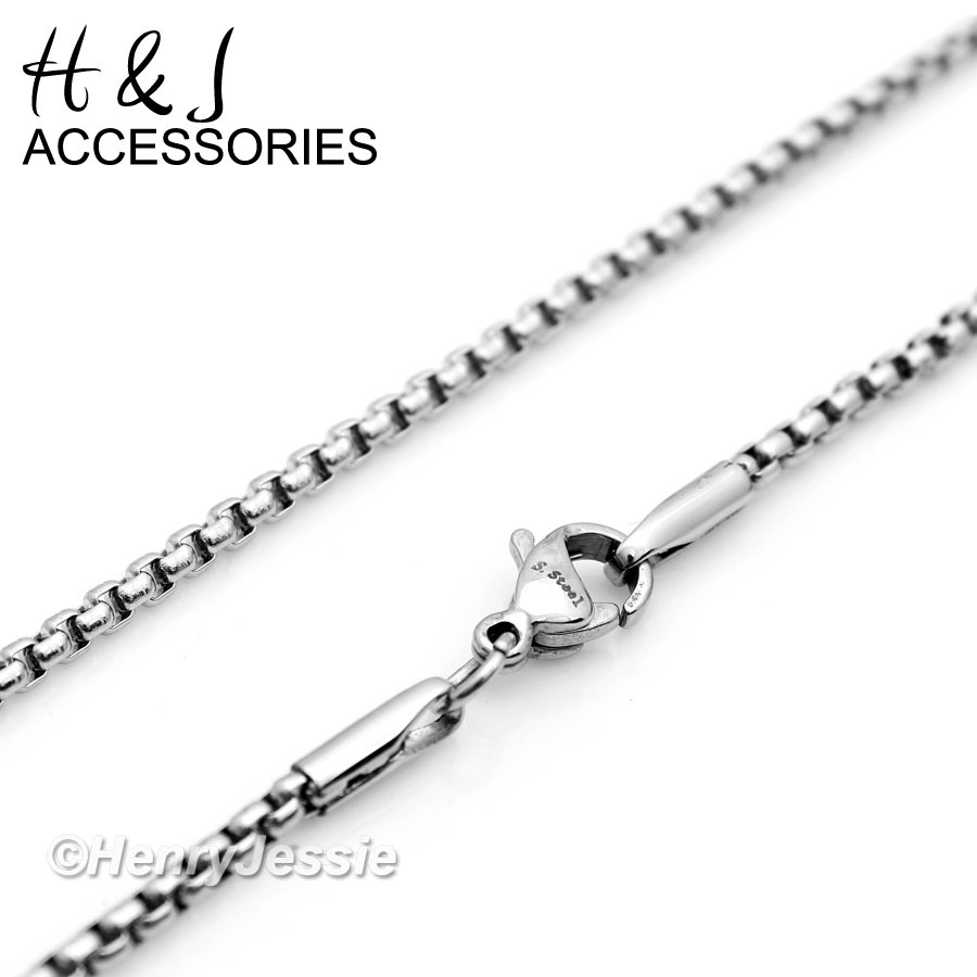 16″-36″MEN Stainless Steel 1.5mm Silver Smooth Classic Box Link Chain Necklace