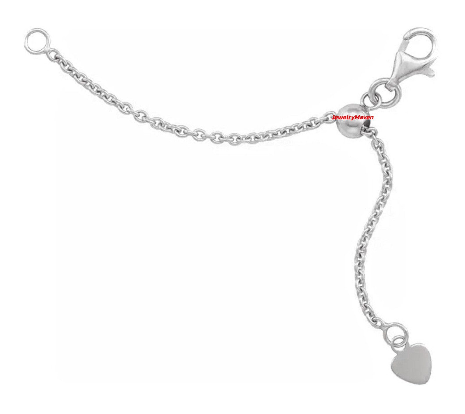 3″ 14k 1.5mm ADJUSTABLE Cable White Gold Lobster Clasp Necklace Chain Extender