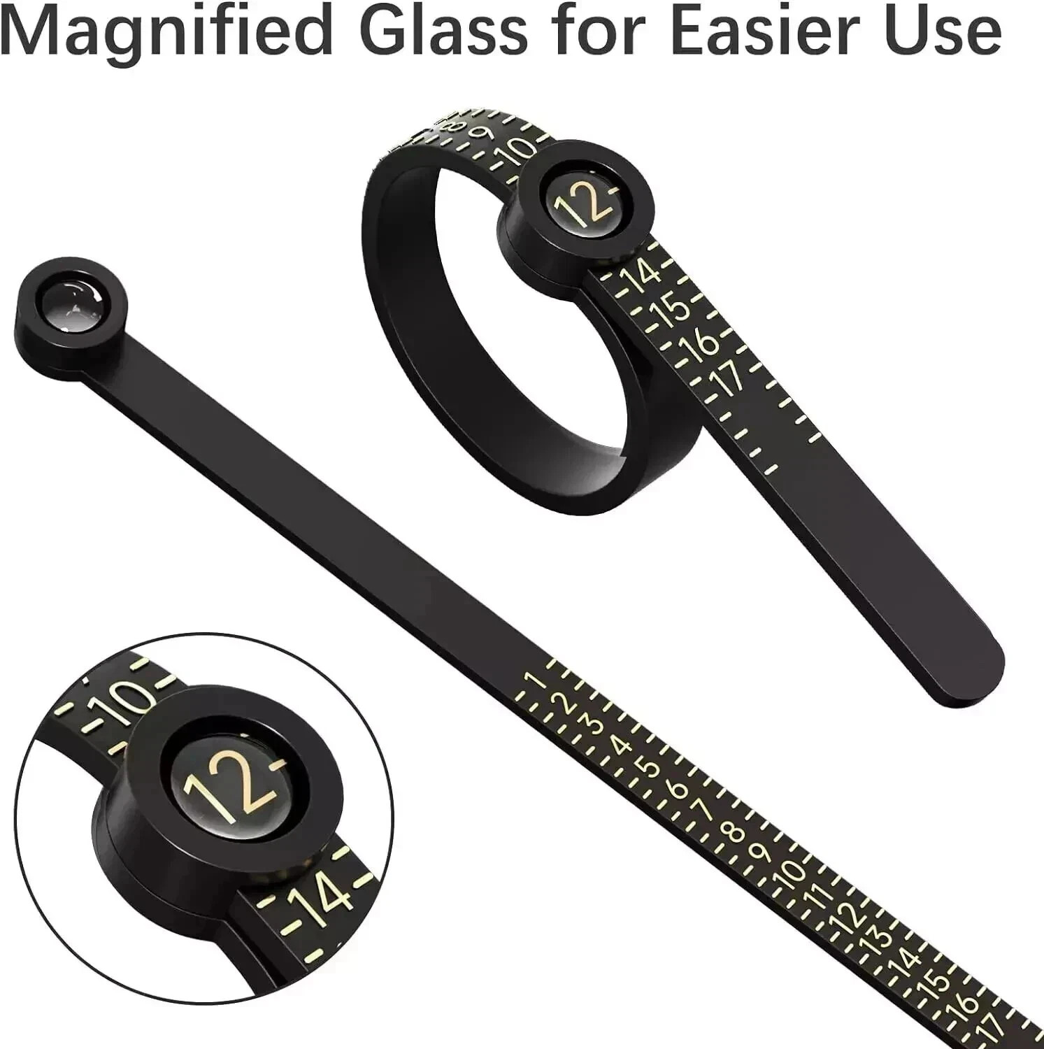 Metal Ring Sizer Gauge Mandrel Finger Sizing Measure Stick Standard Tool Sliver