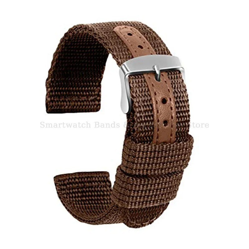 18mm 20mm 22mm 24mm Military Canvas Nylon Wrist Watch Band Strap Bracelet Sport