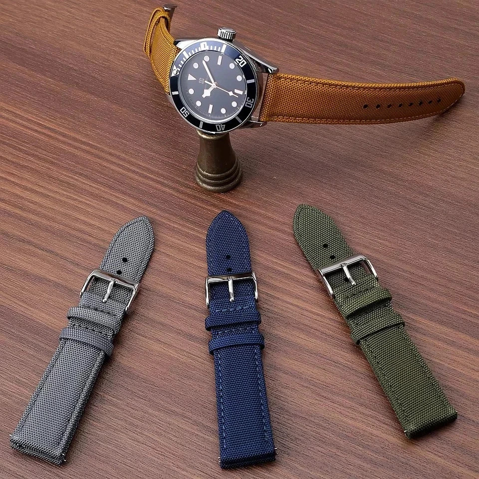 18mm 19mm 20mm 21mm 22mm 24mm Waterproof Sailcloth Watch Strap Two-Sided Nylon