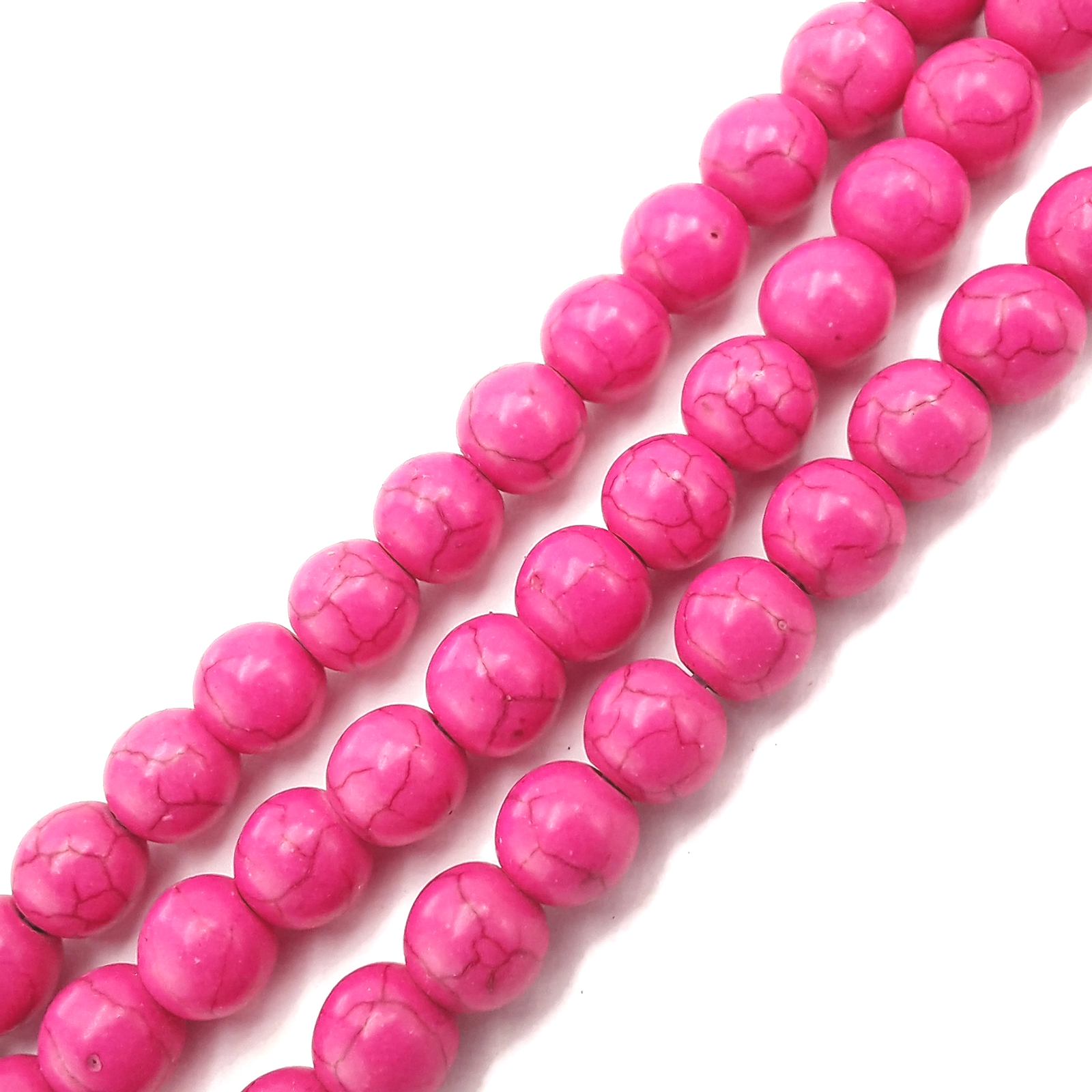 Pink Howlite Turquoise Smooth Round Beads Size 4mm 6mm 8mm 10mm 12mm 15.5″Strand