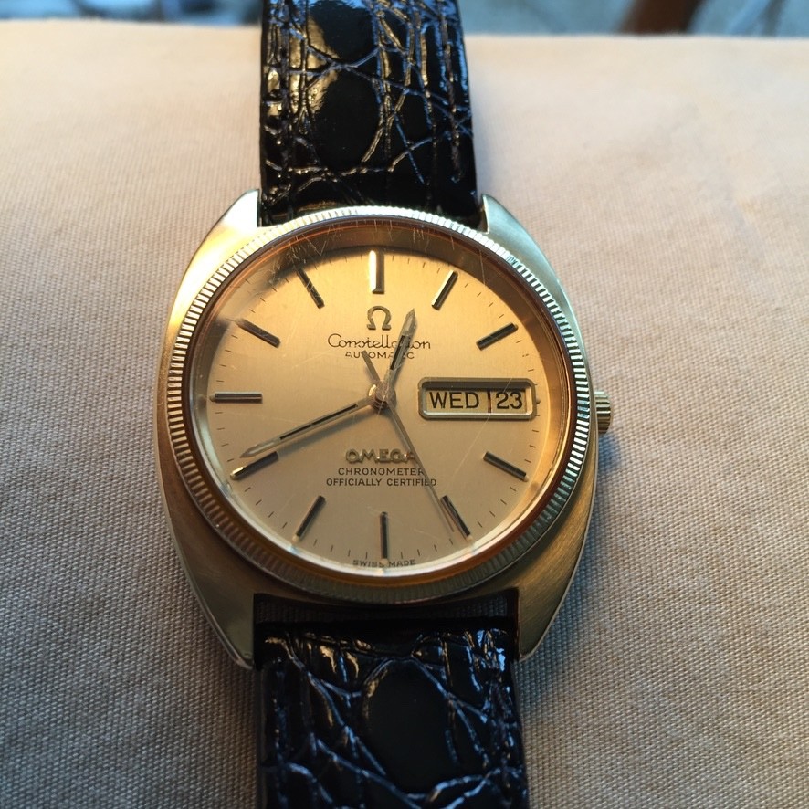 Omega Constellation Day/Date Gold Dial Vintage Watch