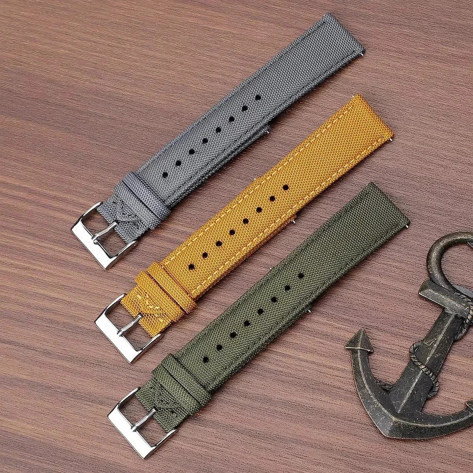 18mm 19mm 20mm 21mm 22mm 24mm Waterproof Sailcloth Watch Strap Two-Sided Nylon