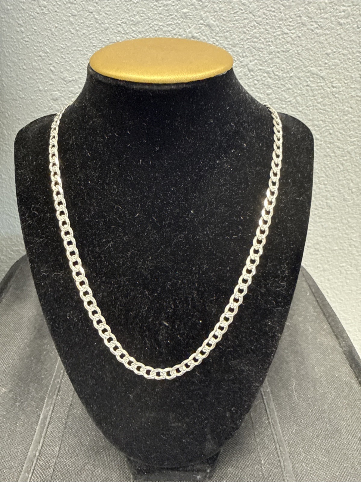 ❤️ 20” 925 MENS STERLING SILVER 25.5g HEAVY CURB LINK Necklace 6mm (2343)