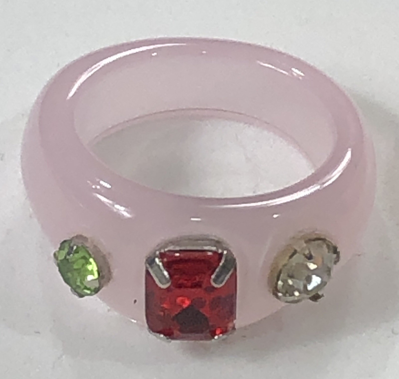 Acrylic Resin Ring Bling Rhinestone Set of 2 – Size 7