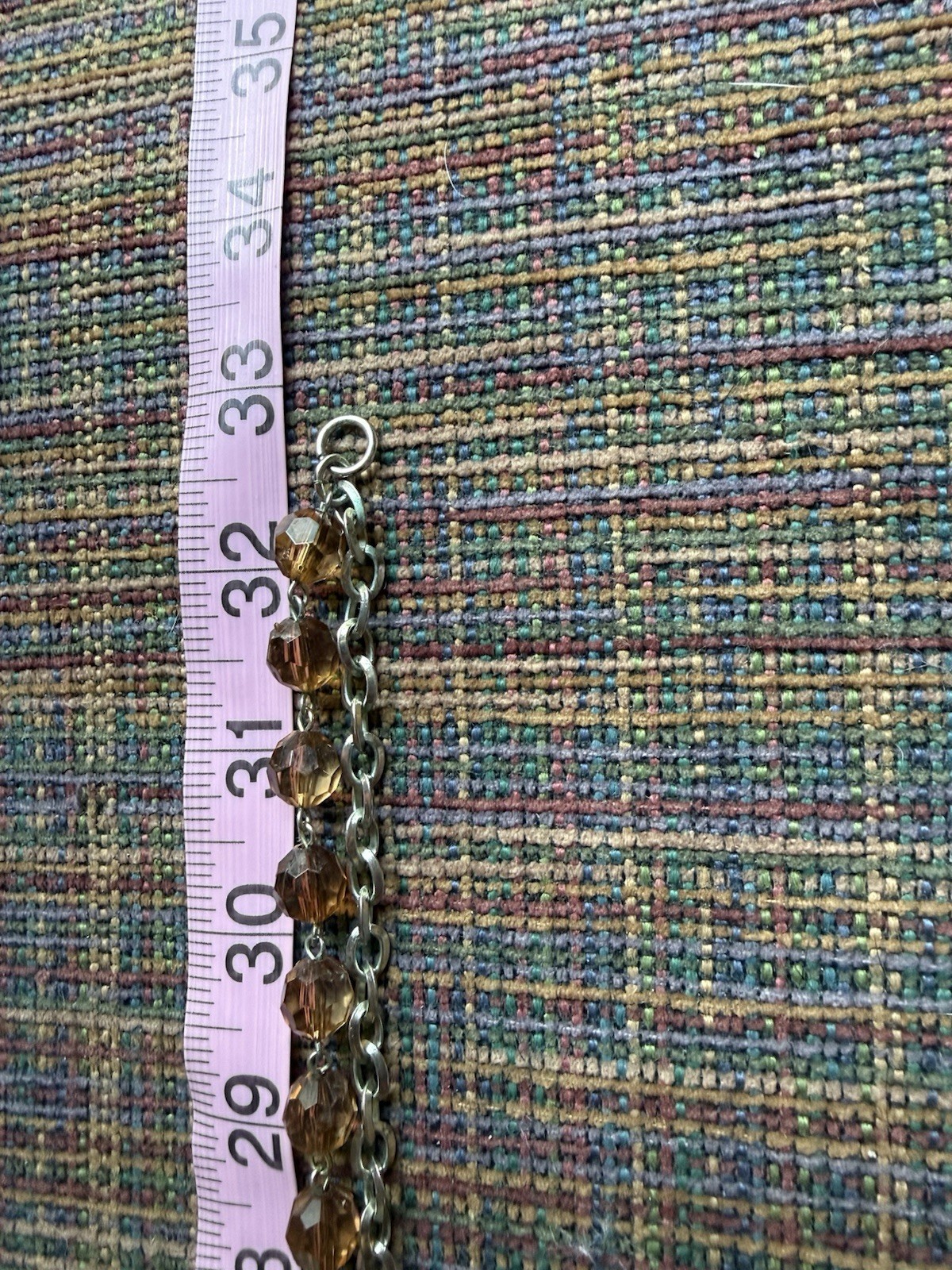 Banana Republic Multi-Strand Statement Necklace, Pearl Amber, Rhinestone Paisley