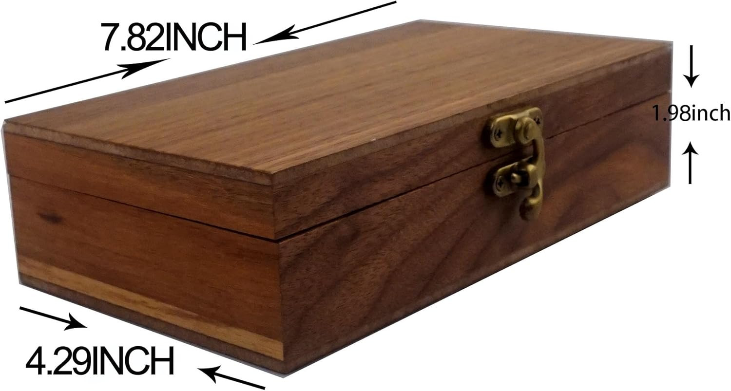 Walnut Handmade Walnut Partition Wooden Box for Keepsakes, Photos