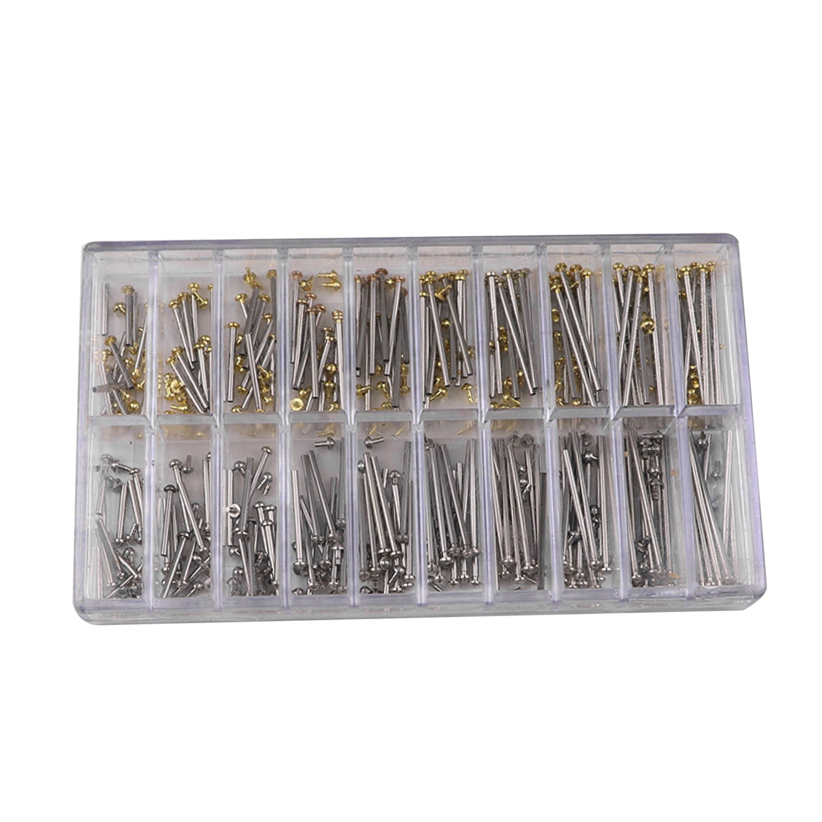 200x 10-28mm 1.3mm Diameter Assorted Watch Band Spring Bar Tubes Screw Lug Type