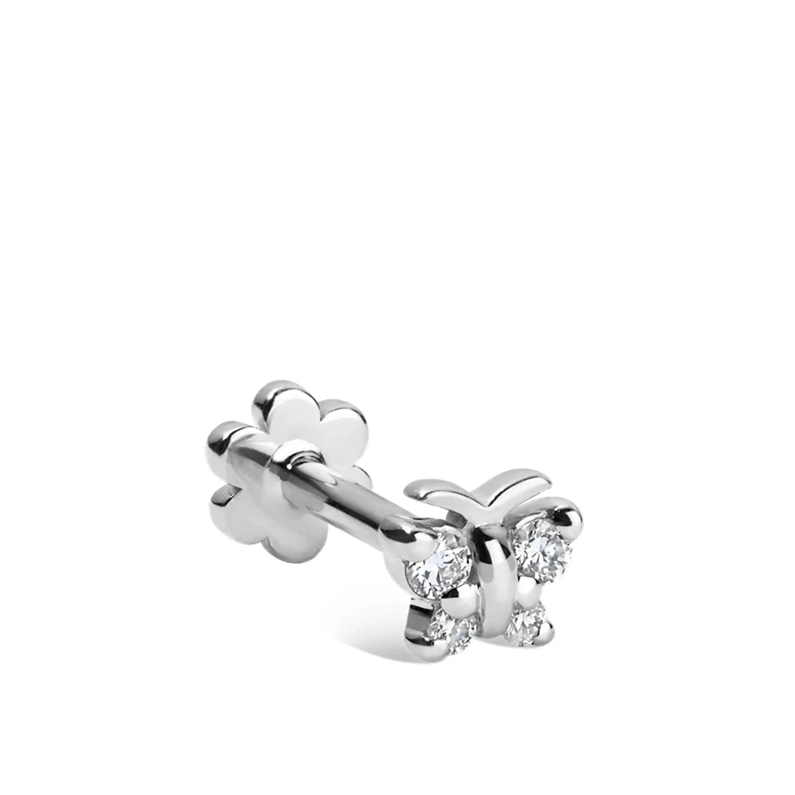 Moissanite Butterfly Helix Cartilage Stud 925 Sterling Silver