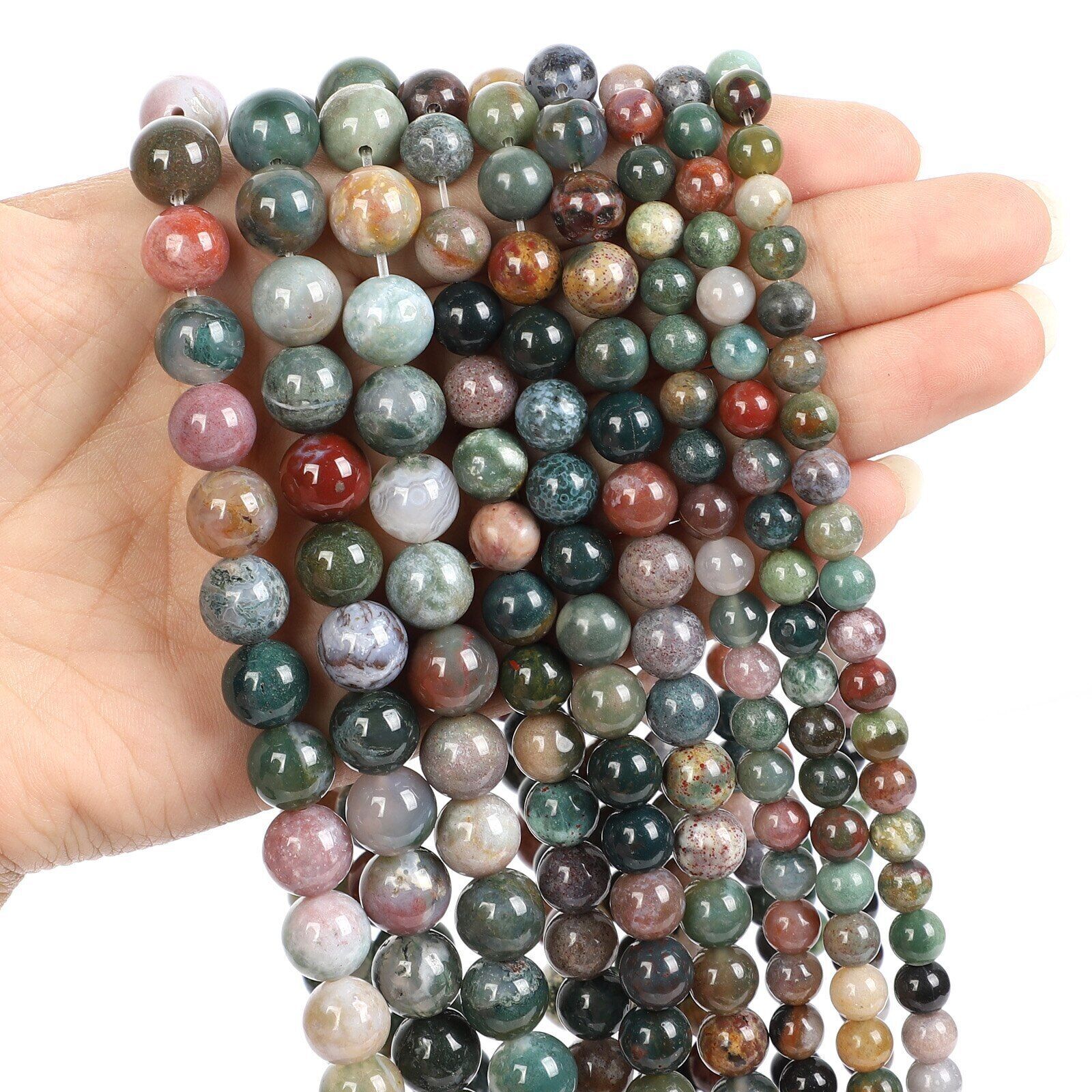 Natural Gemstone Round Spacer Loose Beads Jewelry Making 4mm 6mm 8mm 10mm 12mm