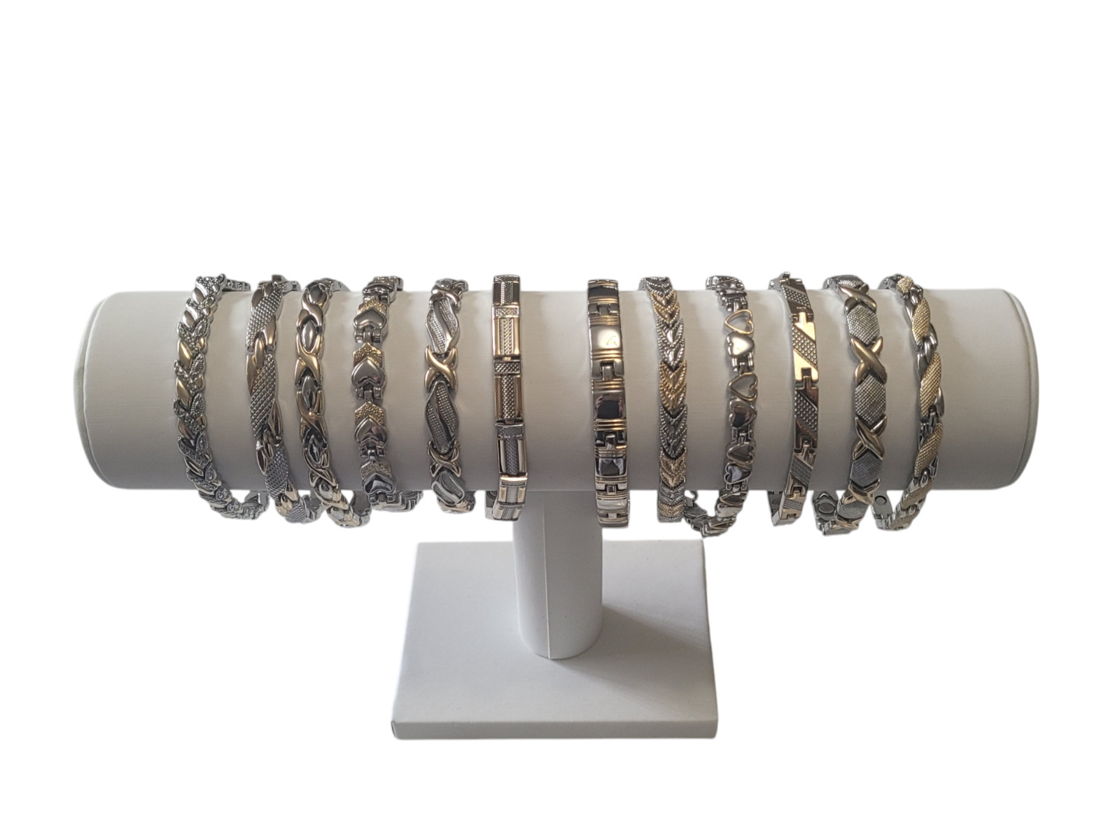 Silver & Gold Plated Magnetic Link Bracelet – Two Tone Magnetic Bracelet Small X