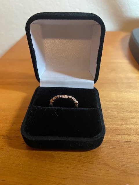 .75 CTW/.50 CTR Engagement & .16 CTW Wedding Ring Set in Rose Gold Settings
