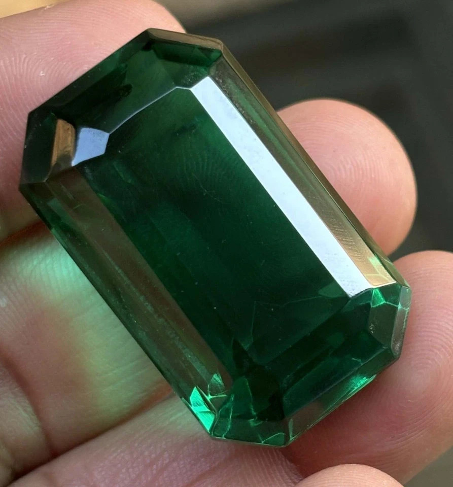 Natural 130 Ct Green Emerald Emerald Cut Certified Colombian Loose Gemstone 6YHE