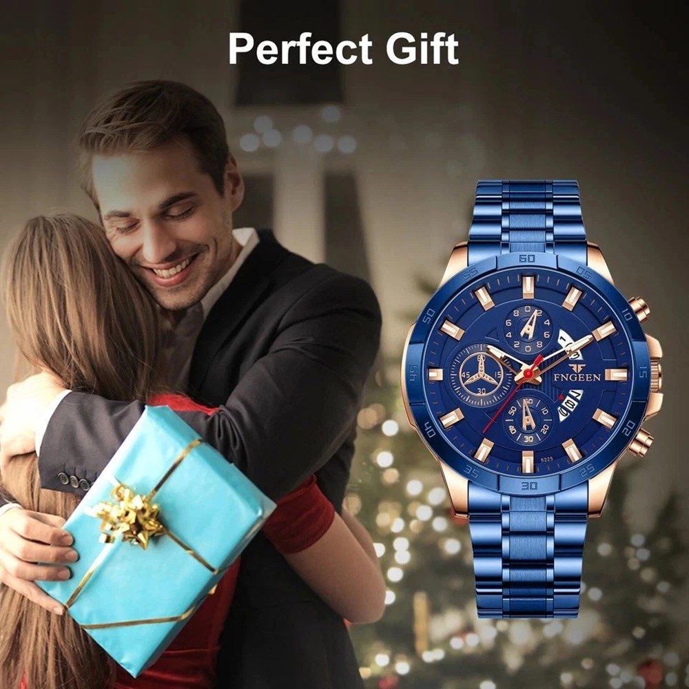 Waterproof Men Watch Stainless Steel Quartz Classic Business Luminous Wristwatch