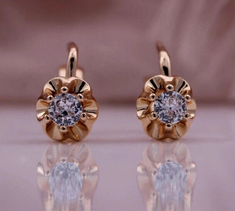 2Ct Round Cut Lab Created Moissanite Drop Dangle Earrings 14K Rose Gold Plated