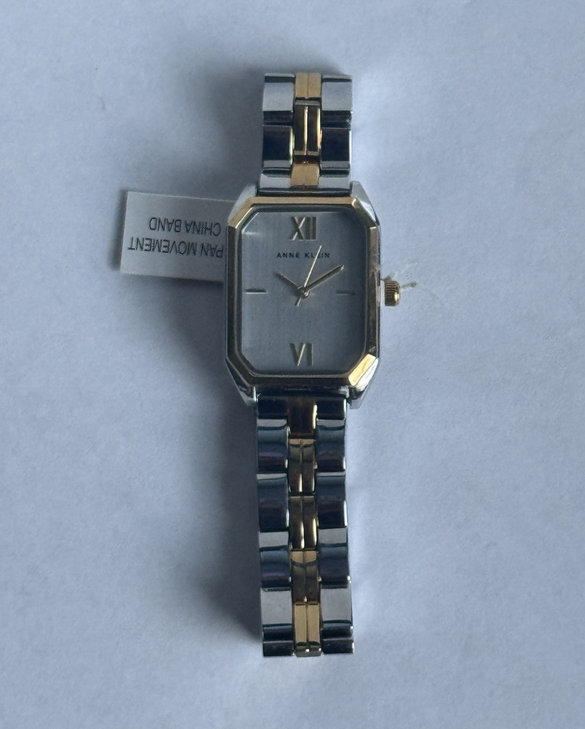 Anne Klein Women’s Two-Tone Rectangular Quartz Bracelet Watch Roman 24mm