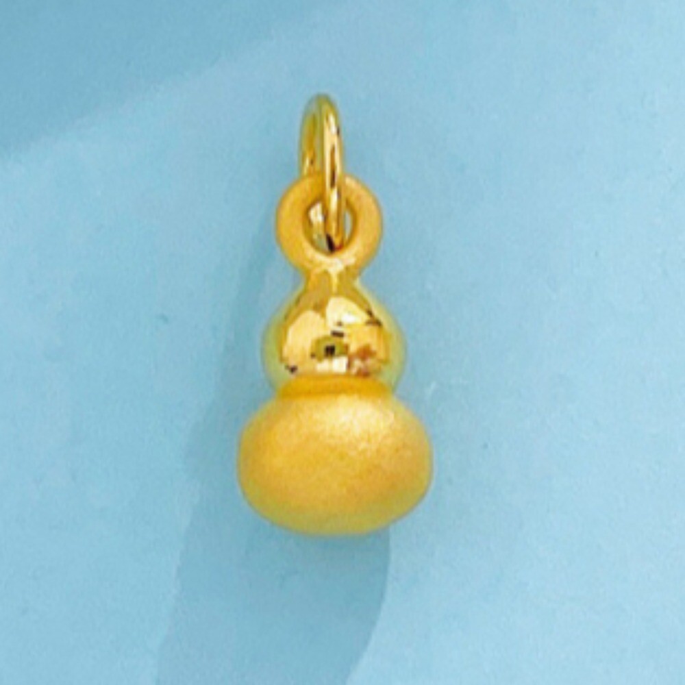 Pure 999 24K Yellow Gold Gourd Charm Small Pendant 0.5-0.7g