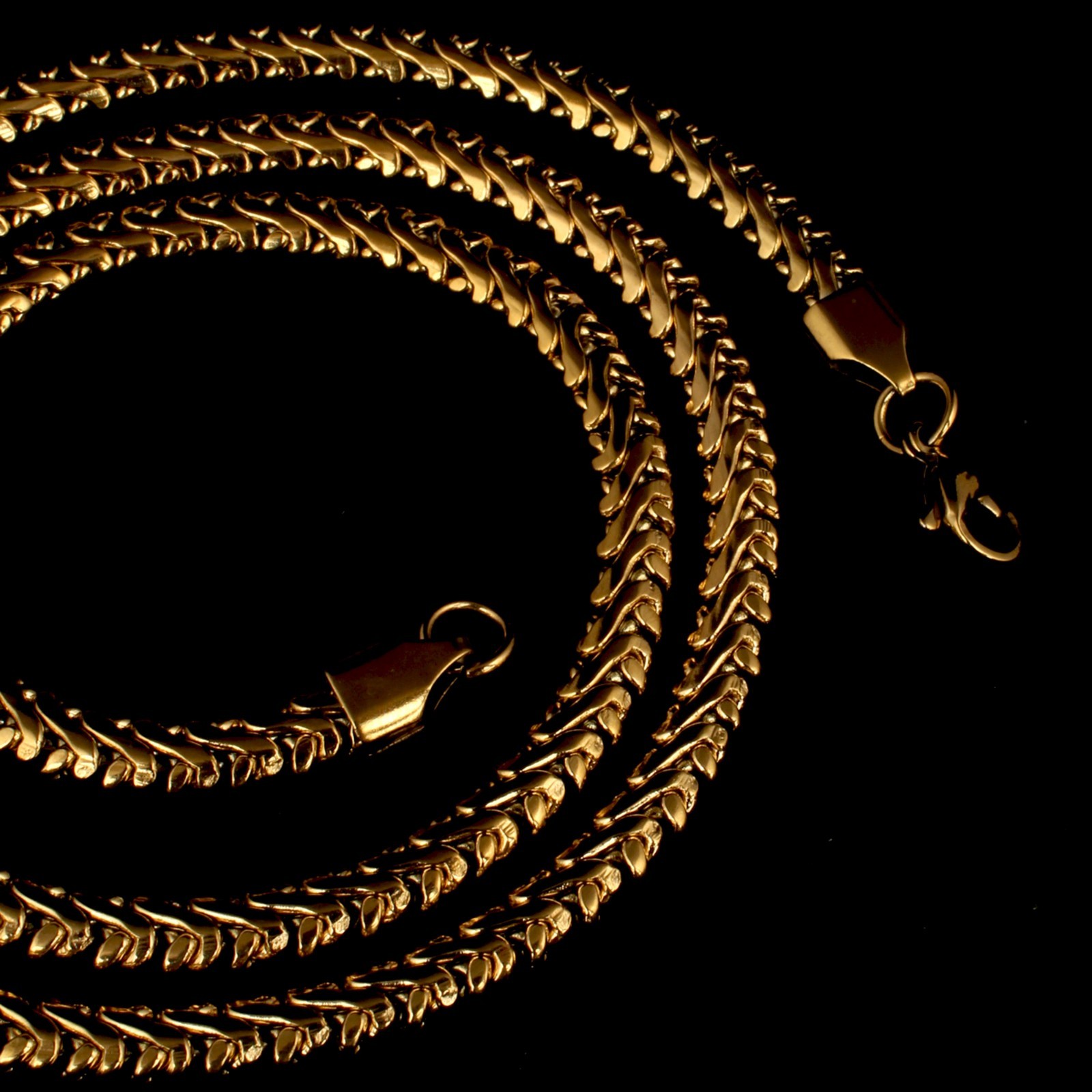 Gold Plated Premium Fishbone Chain Necklace for Men & Women Stylish Link Chain