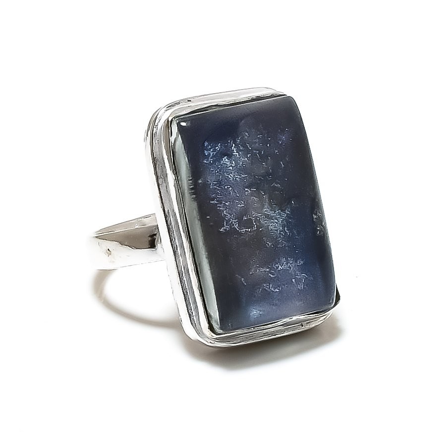 Dicorich Glass Gemstone Handmade 925 Sterling Silver Jewelry Ring Size 7.5 f520