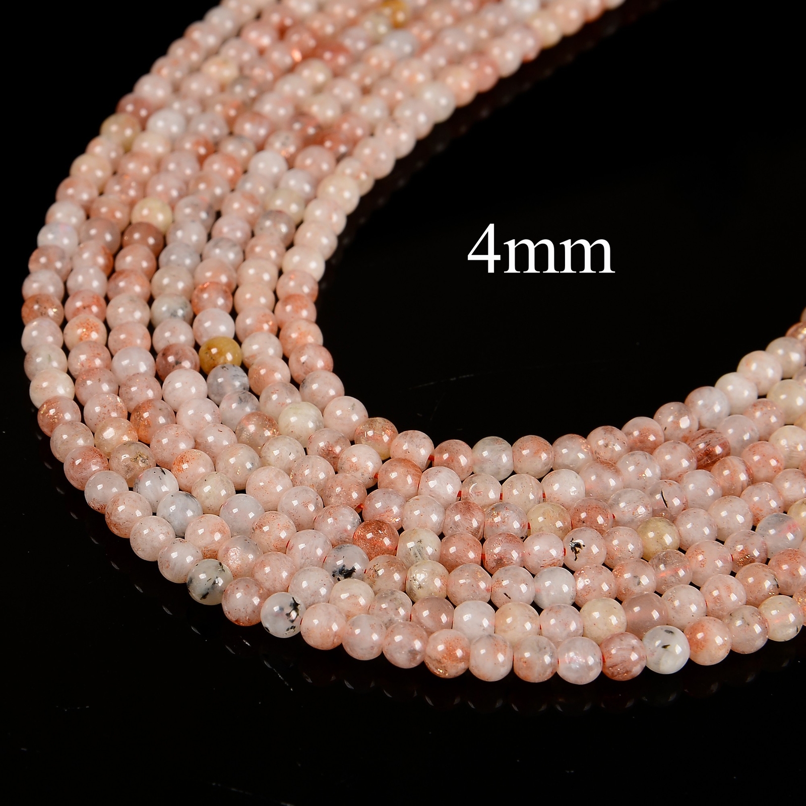 Sunstone Lepidocrocite Smooth Round Beads 4mm 5mm 6mm 8mm 10mm 12mm 15.5″ Strand