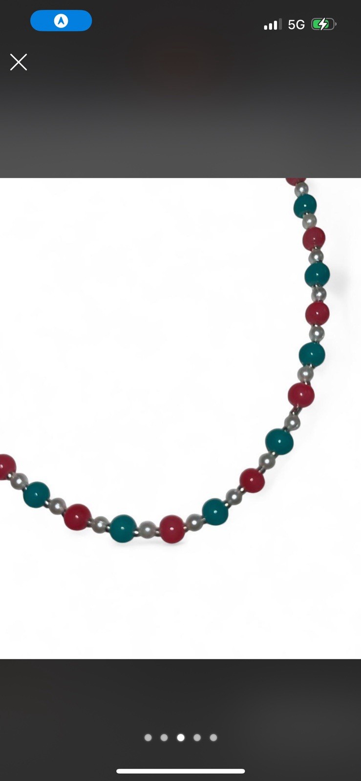 Multicolor Beaded Necklace Round Beads Ball/Bead Chain Metal Lobster Clasp