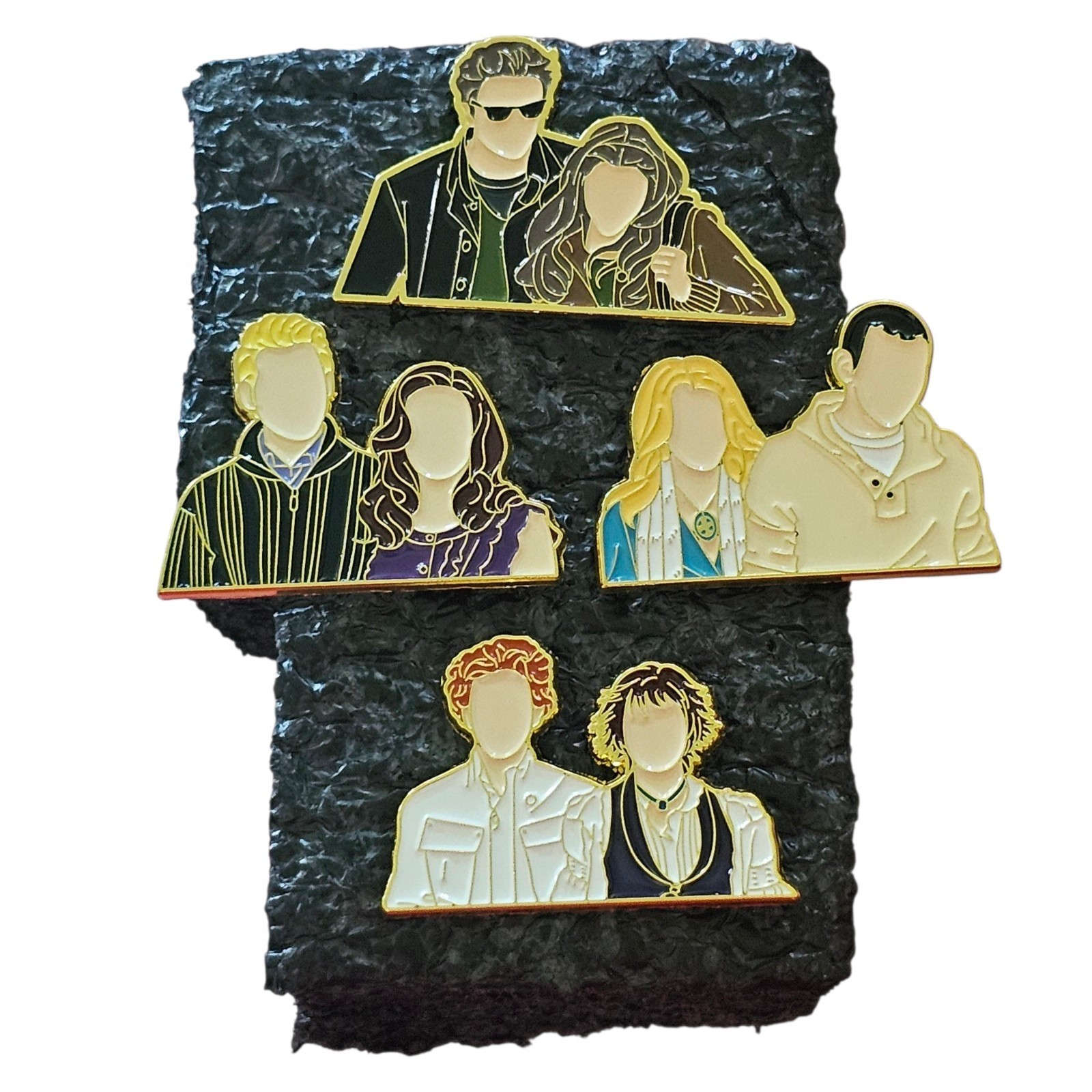 NWOT Y2K Vampire Romance Twilight Saga Character Art Enamel Metal Pin Set (4)