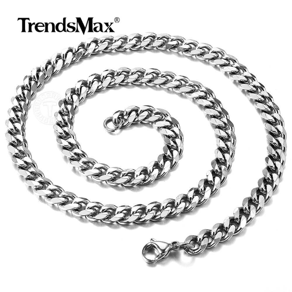 Silver Stainless Steel Link Chain Curb Byzantine Wheat Rope Box Necklace Unisex