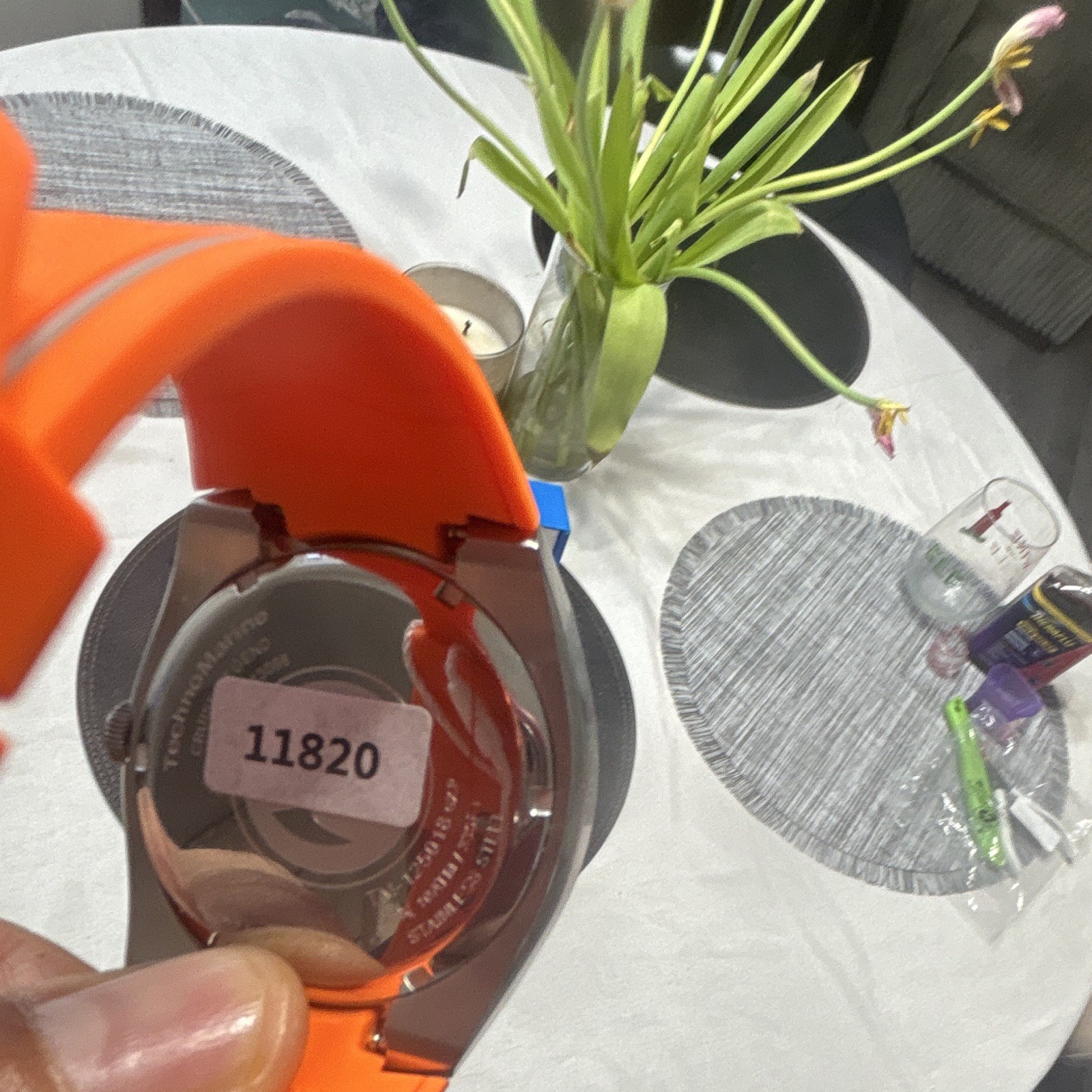 TechnoMarine Sport Chronograph Quartz 46mm Orange Silicone Strap 200m w/ Box