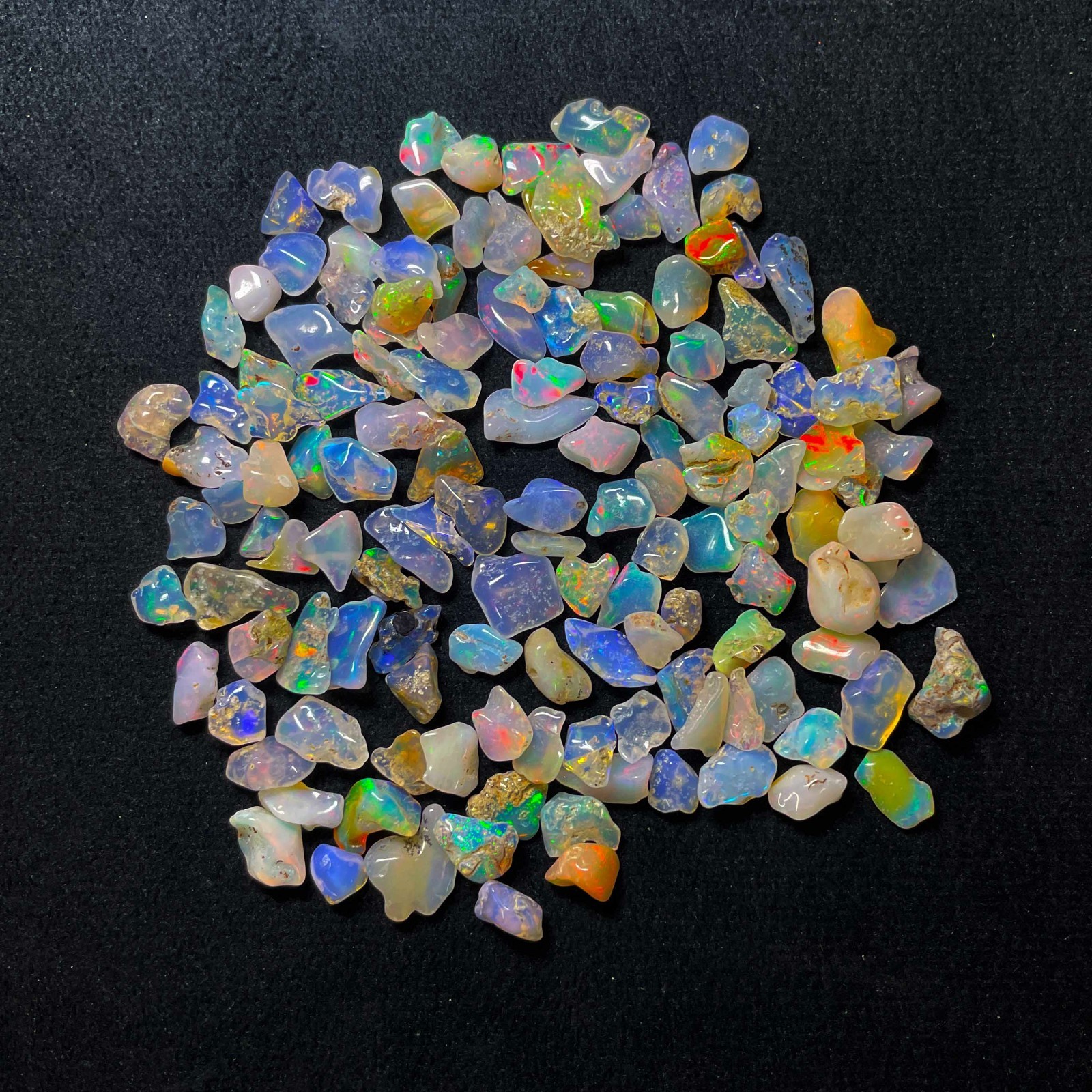 Natural Multi Fire Ethiopian Opal Polish Rough Loose Gemstone Lot 100 CT