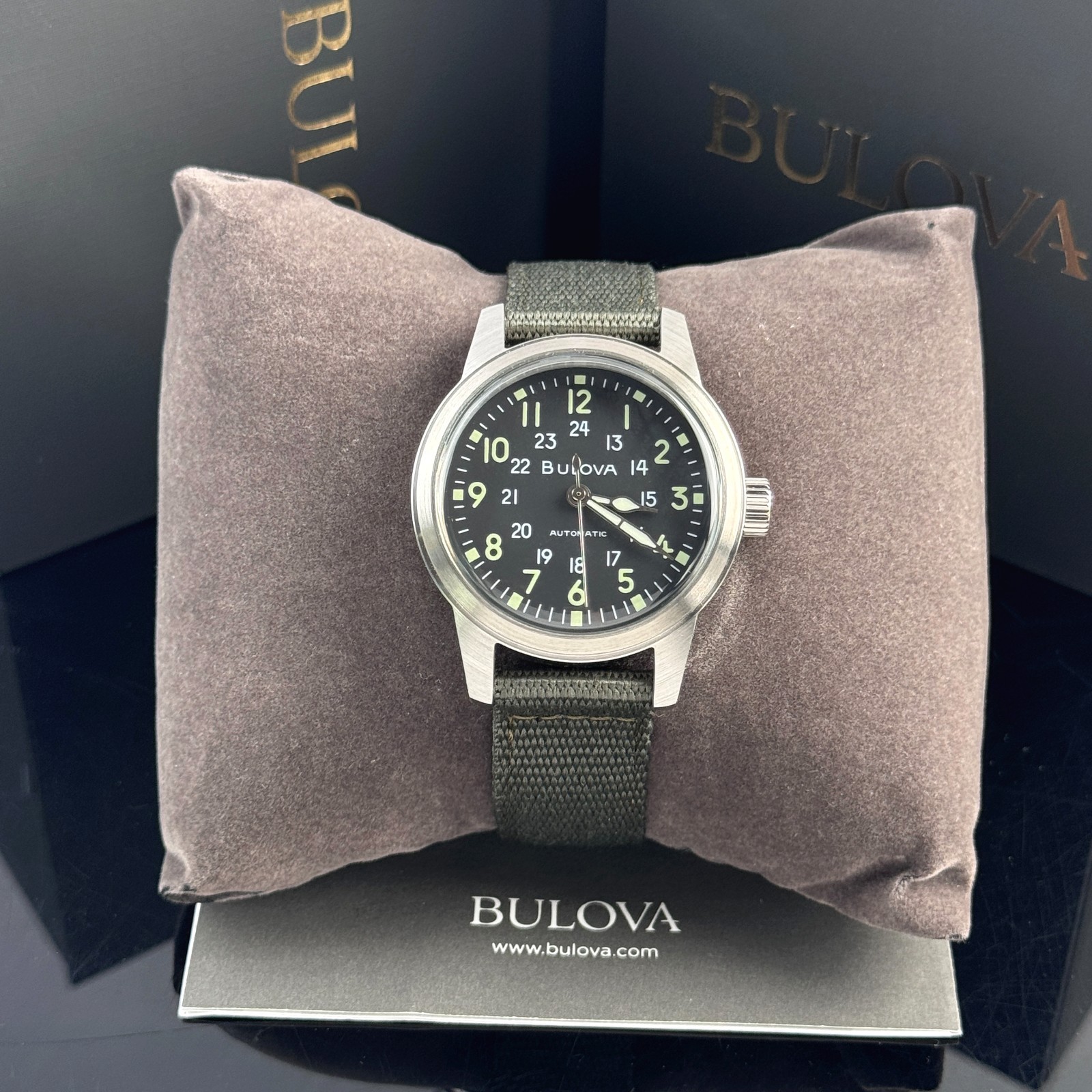 Bulova Men’s Hack VWI Special Edition 96A259 Automatic Black Dial Nylon Watch