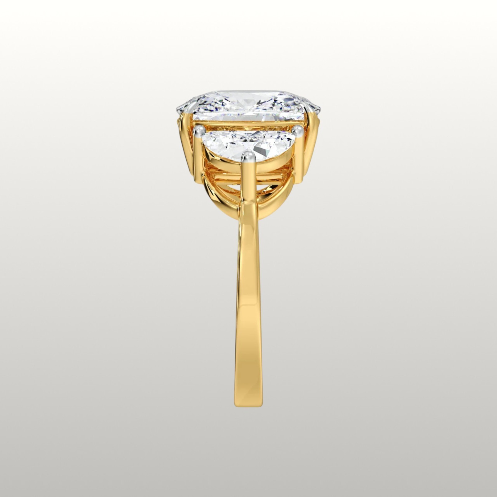 Diamond Wedding Ring 18k Multi Gold IGI Certified Lab Grown 4.50 Ct Cushion Cut