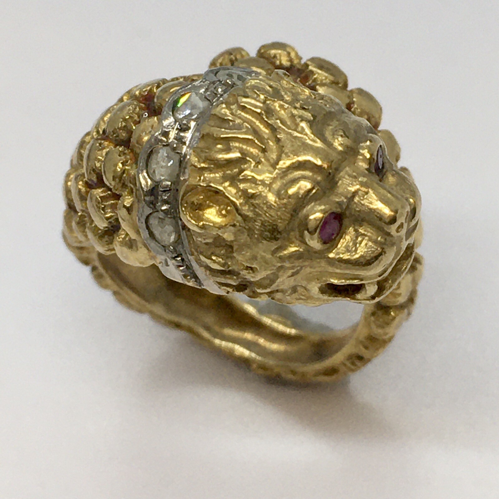 Antique 18K GOLD Possible Llias Lalaounis Ring 7.7 Gram Size 5 Adjustable Enamel