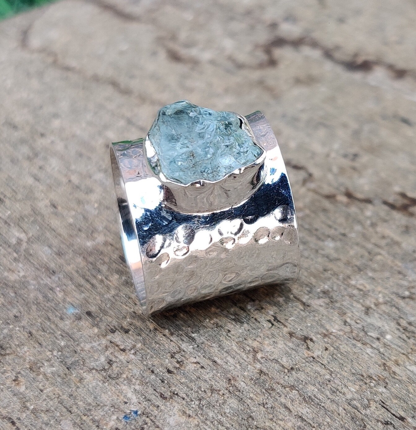 Raw Aquamarine Ring 925 Silver Ring Handmade Ring Gemstone Ring All Size SR87