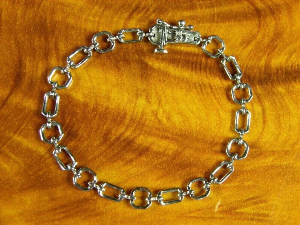 12Ctw Round Cut Created Diamond Linked Chain Bracelet 14K White Gold Plated 7.5″