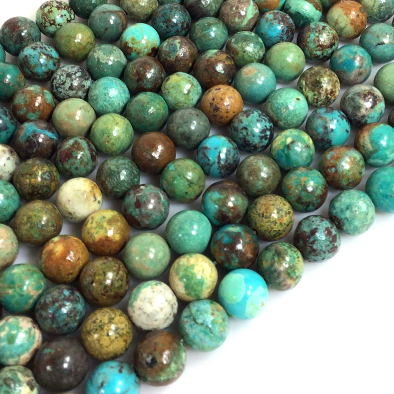 Grade AAA Natural Turquoise Round Loose Bead 15″ strand 4mm 6mm 8mm 10mm 12mm