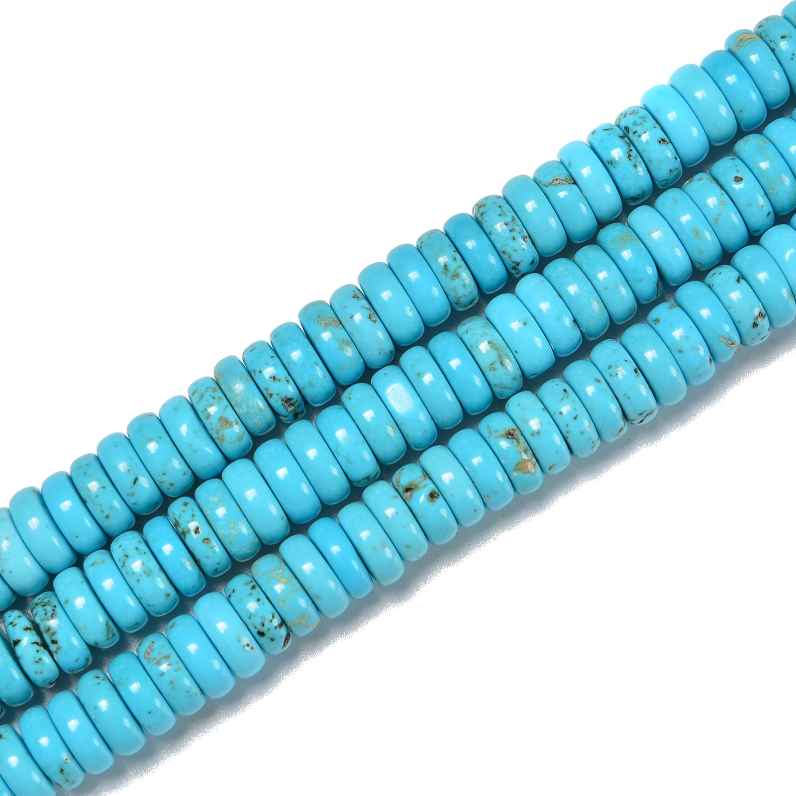 Blue Turquoise Heishi Disc Beads Size 3x8mm 15.5” Strand (3x8mm)