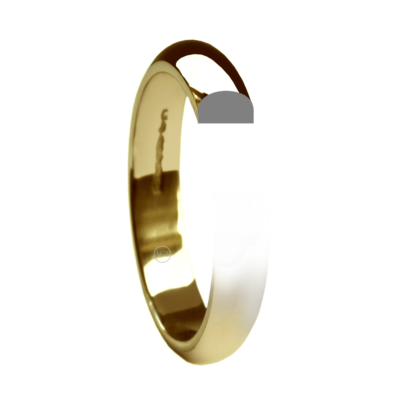 9ct Yellow Gold D Shape Wedding Rings 2mm 3mm 4mm 5mm 6mm Extra Heavy U.K. H.M.