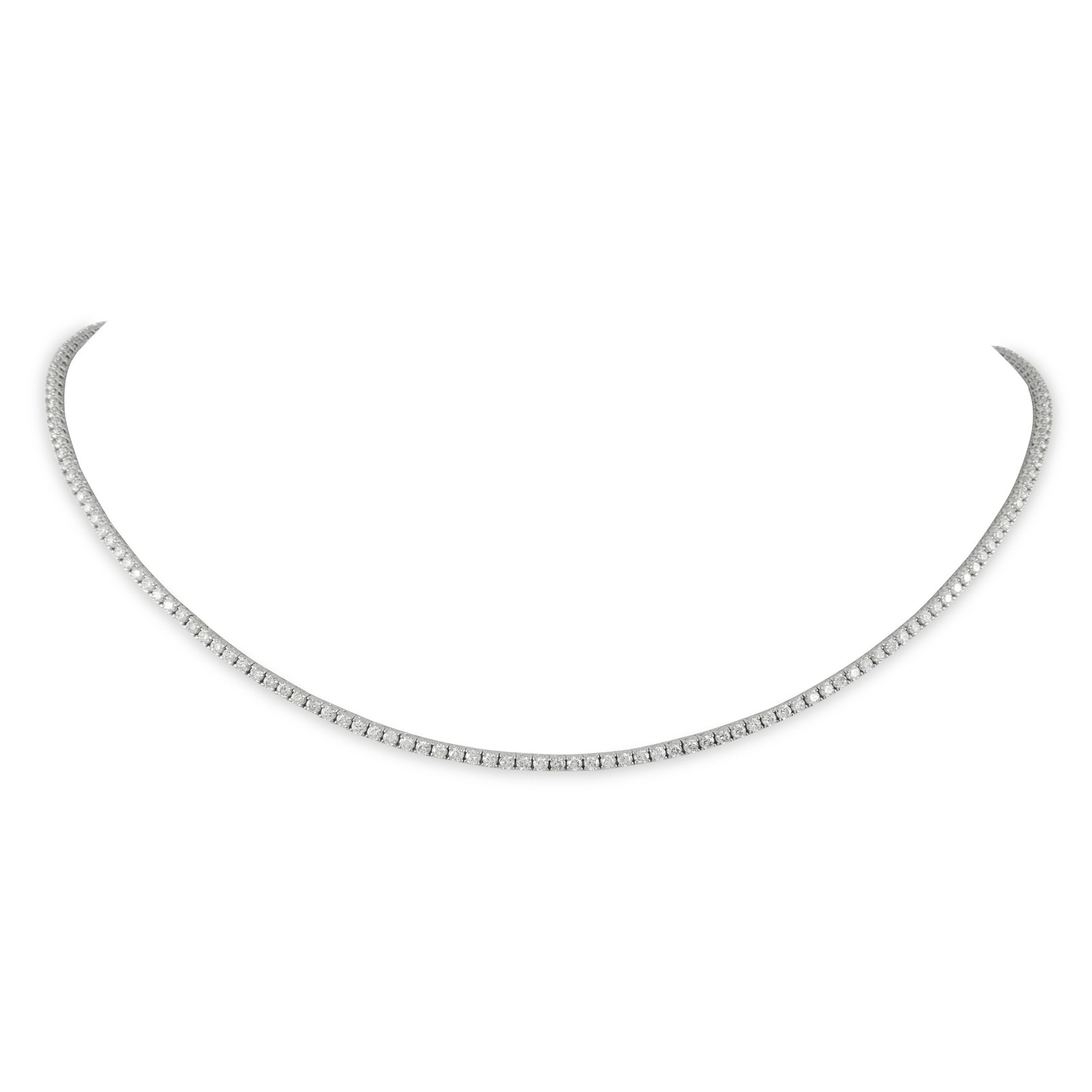 Alexander Beverly Hills 5.70ct Diamond Tennis Necklace 18k White Gold 16.5in